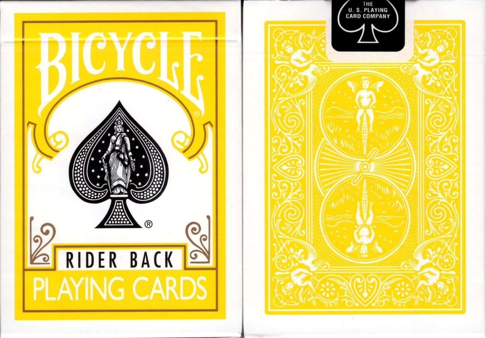Yellow Rider Back Bicycle Playing Cards with Gaff Cards and 1 Joker