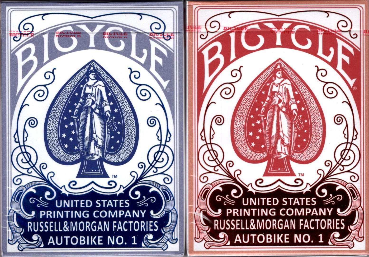 Autobike Foil Box Bicycle Playing Cards 2 Deck Set