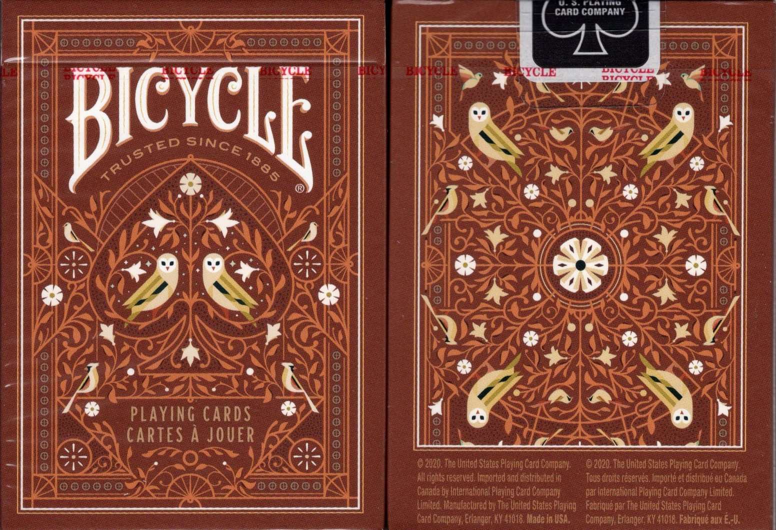 Aviary Orange Bicycle Playing Cards
