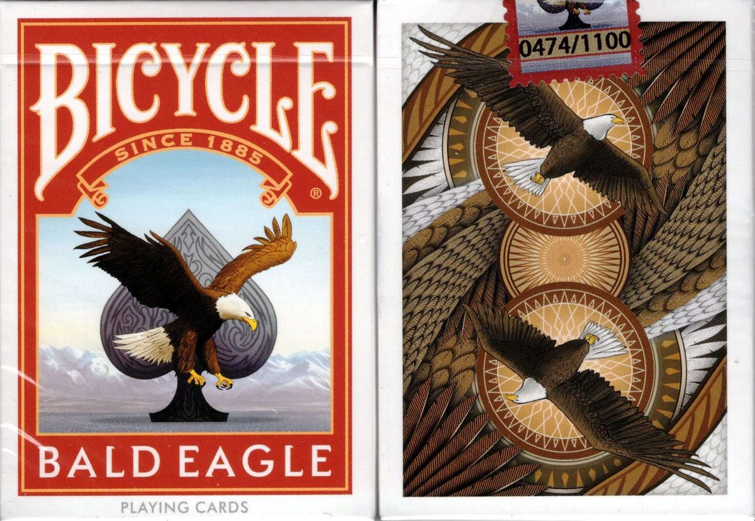 Bald Eagle Bicycle Playing Cards with Numbered Seal
