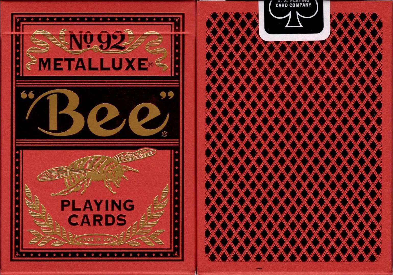 Bee MetalLuxe Red Playing Cards